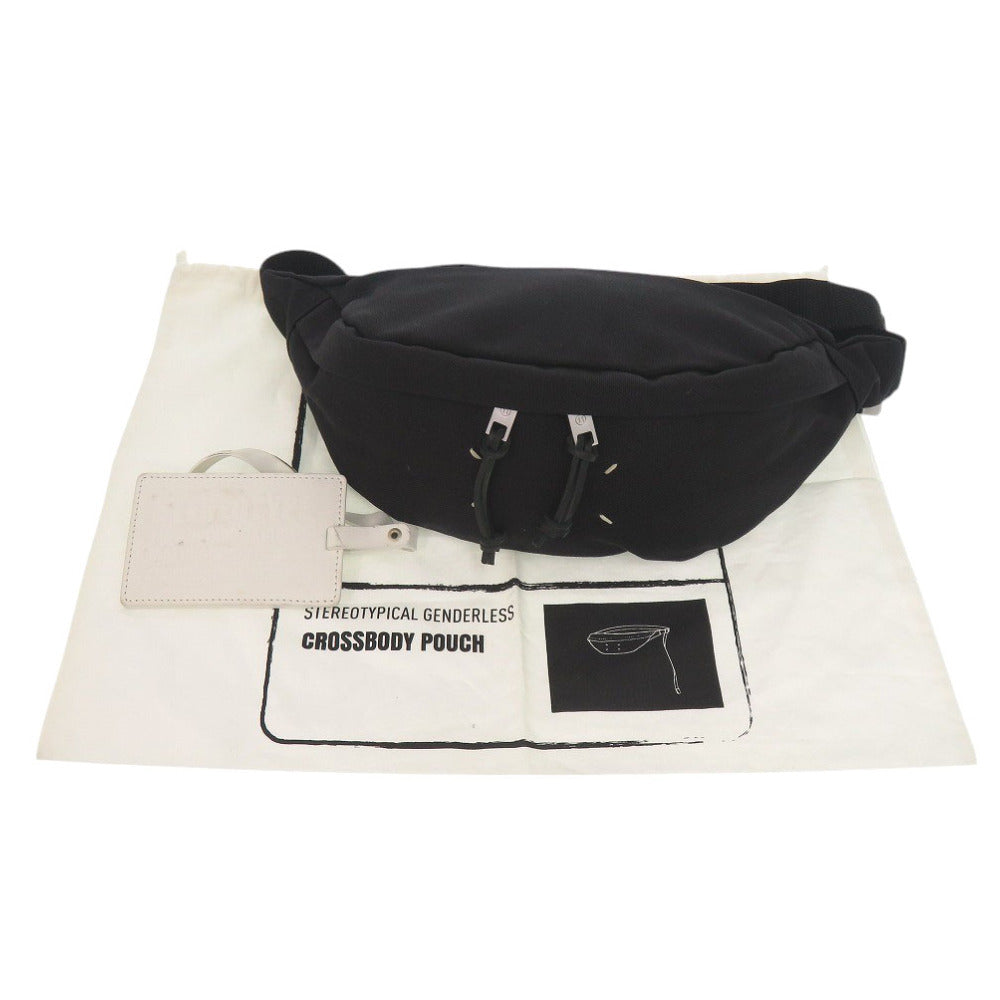 新品同様 メゾン マルジェラ キャンバス ブラック ウエストバッグ 黒 1024【中古】Maison Margiela