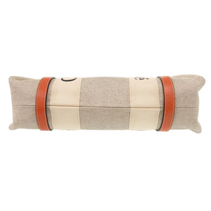 新品同様 クロエ WOODY ウッディ ミディアム トートバッグ レザー リネンキャンバス ベージュ オレンジ ハンドバッグ 1053【中古】Chloe