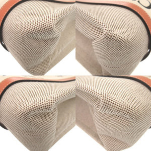 新品同様 クロエ WOODY ウッディ ミディアム トートバッグ レザー リネンキャンバス ベージュ オレンジ ハンドバッグ 1053【中古】Chloe