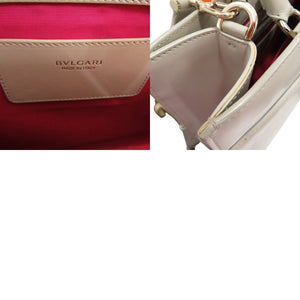 美品 ブルガリ インフィニートゥム トートバッグ ロゴエンボス 2WAY 292001 レザー グレージュ 1071【中古】BVLGARI
