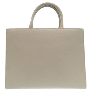 美品 ブルガリ インフィニートゥム トートバッグ ロゴエンボス 2WAY 292001 レザー グレージュ 1071【中古】BVLGARI