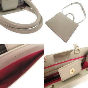 美品 ブルガリ インフィニートゥム トートバッグ ロゴエンボス 2WAY 292001 レザー グレージュ 1071【中古】BVLGARI