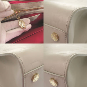 美品 ブルガリ インフィニートゥム トートバッグ ロゴエンボス 2WAY 292001 レザー グレージュ 1071【中古】BVLGARI