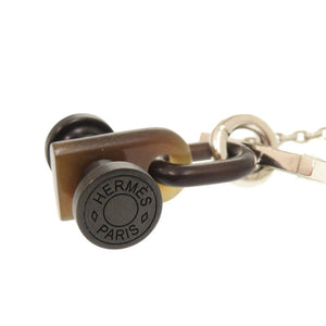 新品同様 エルメス モビールH メタル バッファローホーン シルバー ネックレス ペンダント 1081【中古】HERMES メンズ