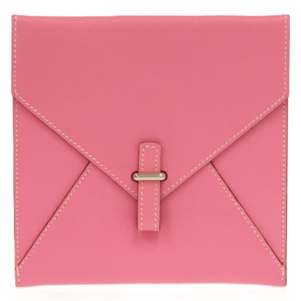 美品 エルメス ポシェットビアンカ レザー シルバー金具 ピンク □N刻印 ポーチ 1083【中古】HERMES