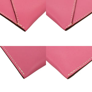 美品 エルメス ポシェットビアンカ レザー シルバー金具 ピンク □N刻印 ポーチ 1083【中古】HERMES