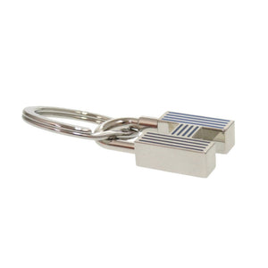 新品同様 エルメス クイズ レインボー カナデ 077309FP メタル シルバー ブルー キーホルダー 1085【中古】HERMES