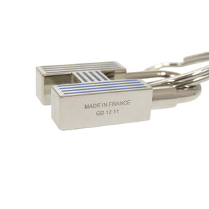 新品同様 エルメス クイズ レインボー カナデ 077309FP メタル シルバー ブルー キーホルダー 1085【中古】HERMES