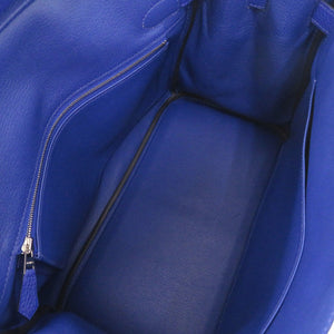 新品同様 エルメス バーキン30 トリヨンクレマンス ブルーロワイヤル シルバー金具 U刻印(2022年製) ハンドバッグ 青 1114【中古】HERMES