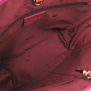 未使用 エトロ ペイズリー柄 0N457 コットン ブラウン パープル トートバッグ 1115【中古】ETRO