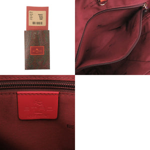 未使用 エトロ ペイズリー柄 0N457 コットン ブラウン パープル トートバッグ 1115【中古】ETRO