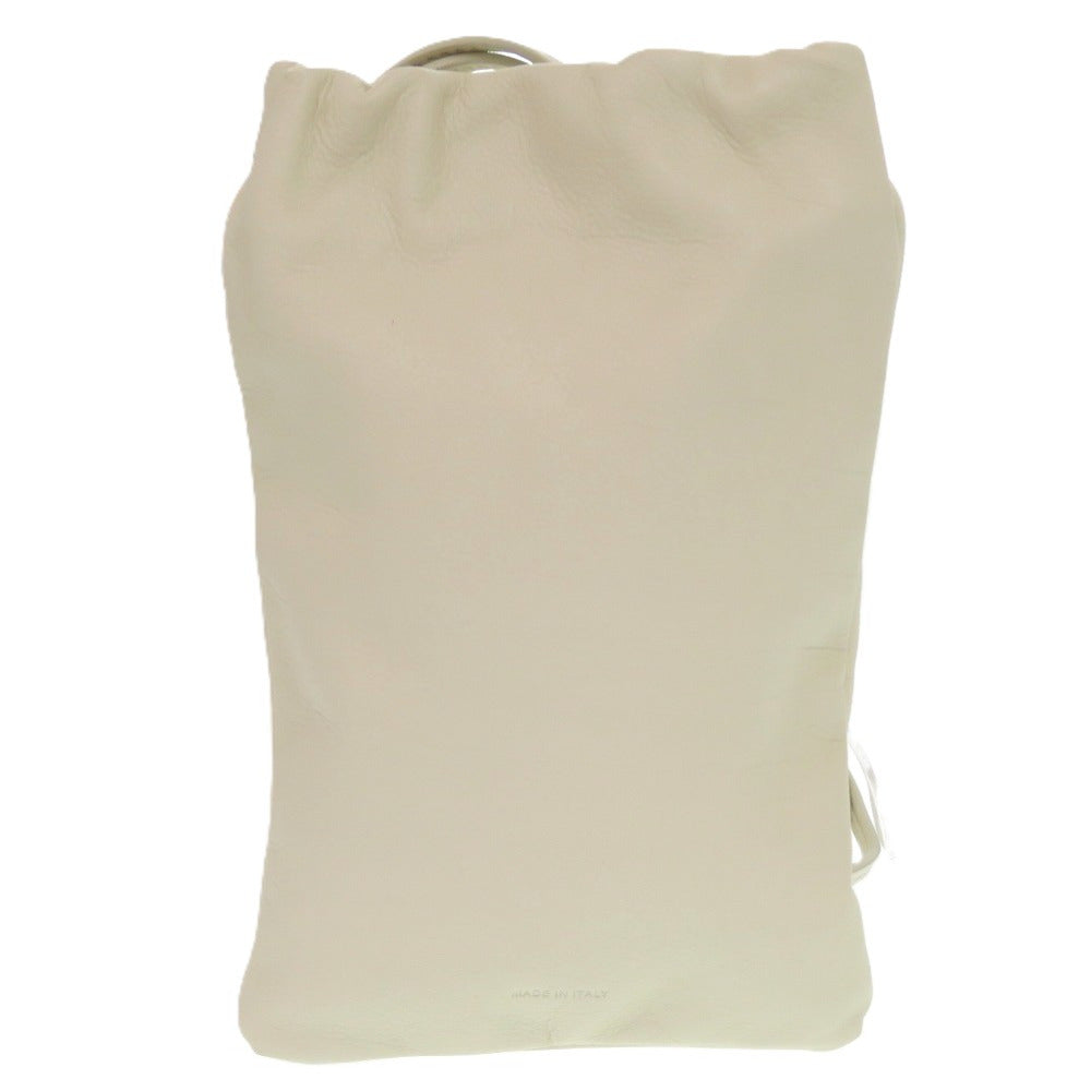 新品同様 ザ ロウ バース フォン ケース レザー ホワイト 白 ショルダーバッグ 1118【中古】THE ROW