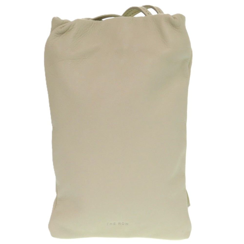 新品同様 ザ ロウ バース フォン ケース レザー ホワイト 白 ショルダーバッグ 1118【中古】THE ROW