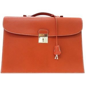 美品 エルメス キリウス ビジネスバッグ ブッフル ブラウン D刻印 1123【中古】HERMES