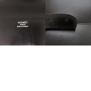美品 エルメス キリウス ボックスカーフ ブラック シルバー金具 □D刻印 ブリーフケース ビジネスバッグ 黒 1125【中古】HERMES