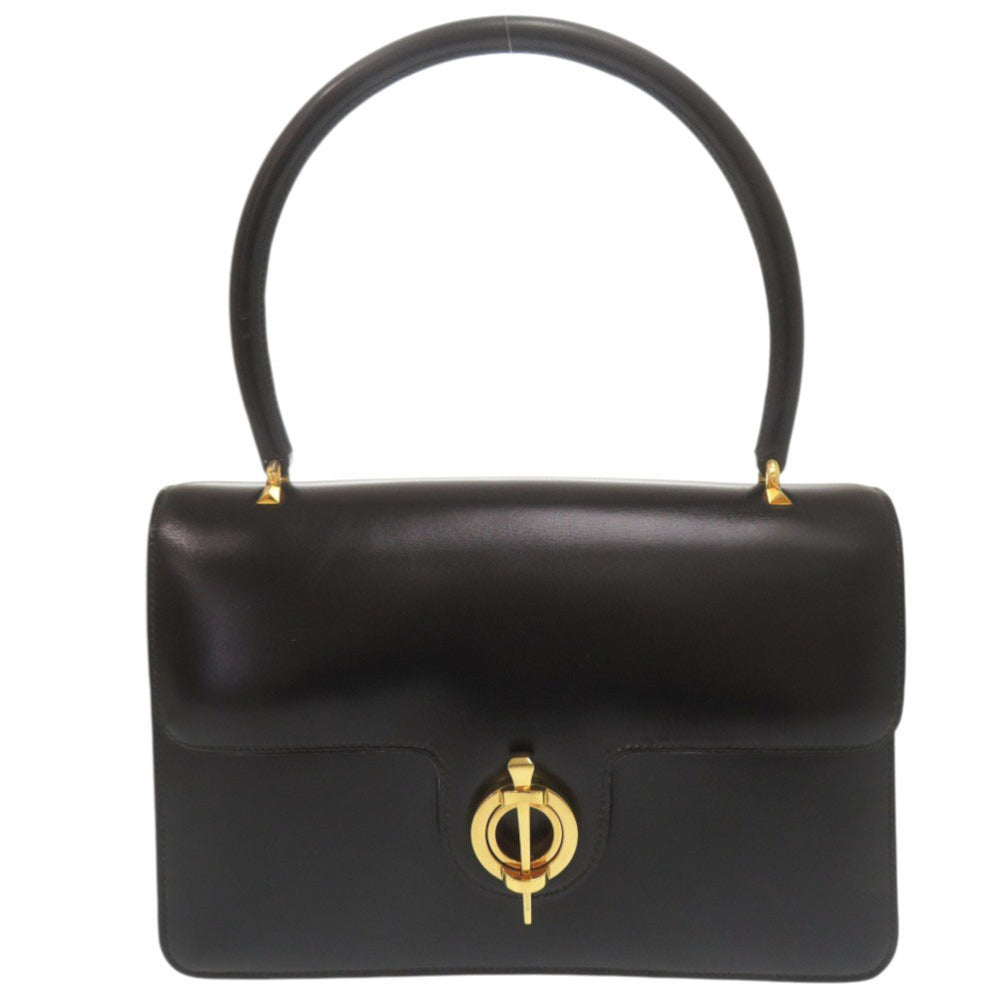 エルメス ヴィンテージ レザー ブラック ハンドバッグ 黒 1126【中古】HERMES