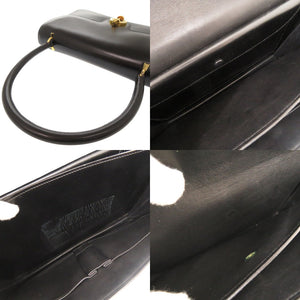 エルメス ヴィンテージ レザー ブラック ハンドバッグ 黒 1126【中古】HERMES