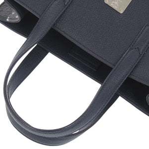 新品同様 エム シー エム 2WAY レザー ネイビー ハンドバッグ 1128【中古】MCM