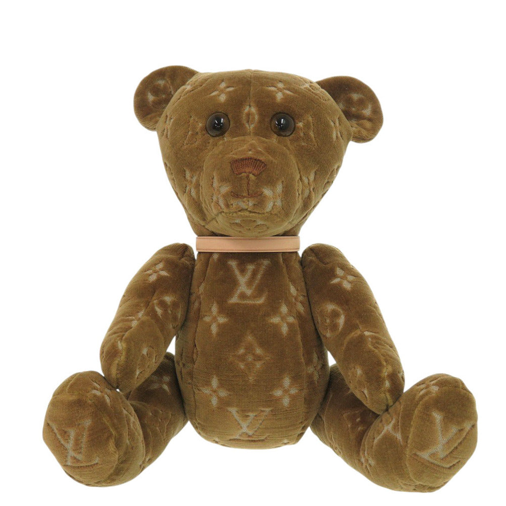 新品同様 ルイ ヴィトン ドゥドゥ テディベア モノグラム GI0791 ブラウン レザー テキスタル ぬいぐるみ LV 1132【中古】LOUIS VUITTON