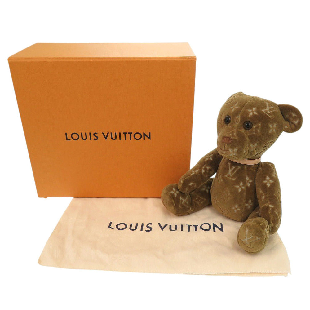 新品同様 ルイ ヴィトン ドゥドゥ テディベア モノグラム GI0791 ブラウン レザー テキスタル ぬいぐるみ LV 1132【中古】LOUIS VUITTON