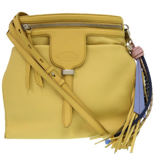 新品同様 トッズ セアー Dキューブ レザー イエロー 黄 ショルダーバッグ 1136【中古】TOD’S