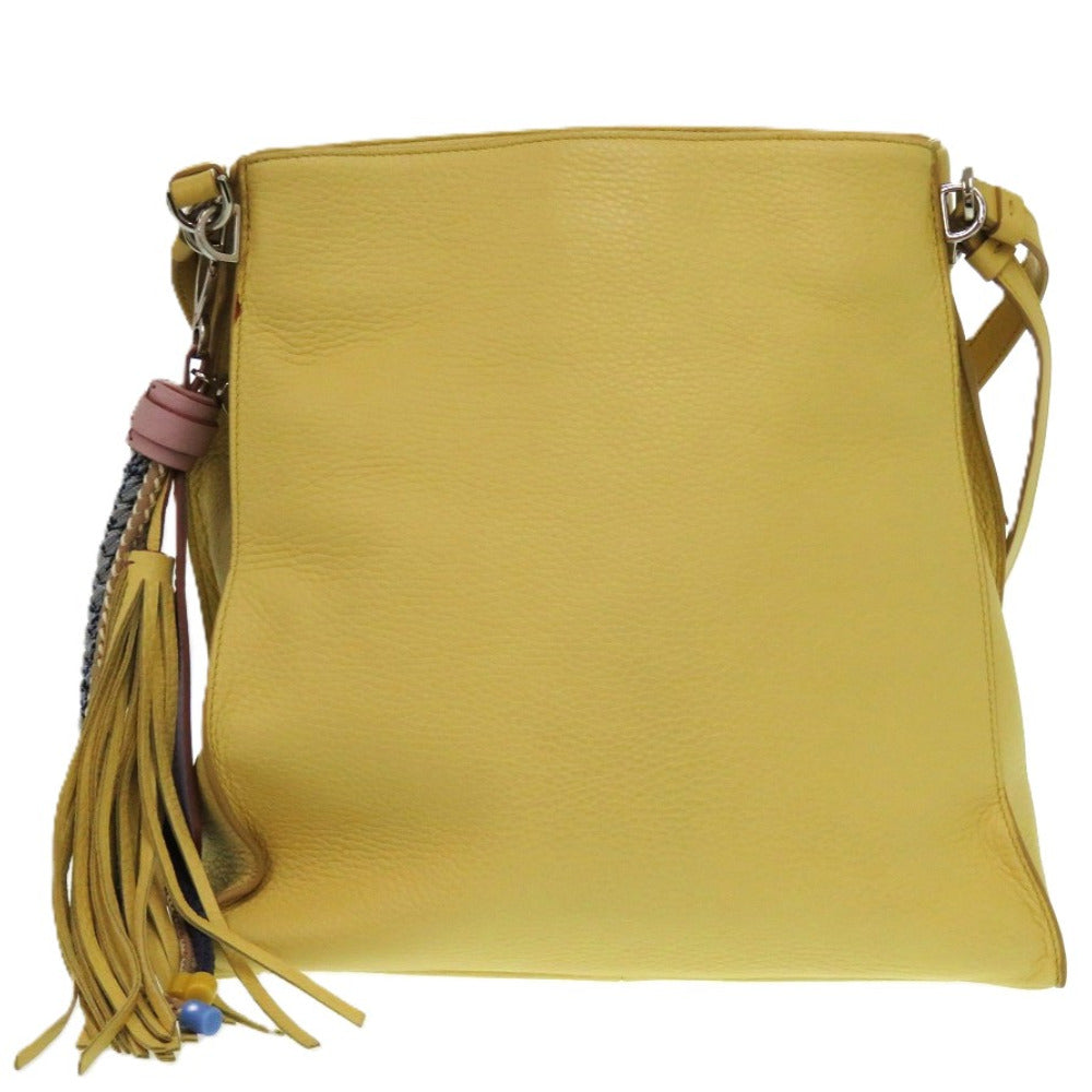 新品同様 トッズ セアー Dキューブ レザー イエロー 黄 ショルダーバッグ 1136【中古】TOD’S