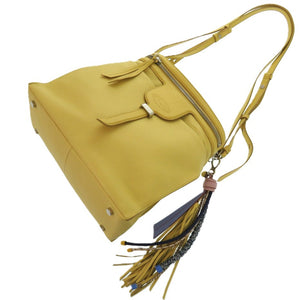 新品同様 トッズ セアー Dキューブ レザー イエロー 黄 ショルダーバッグ 1136【中古】TOD’S