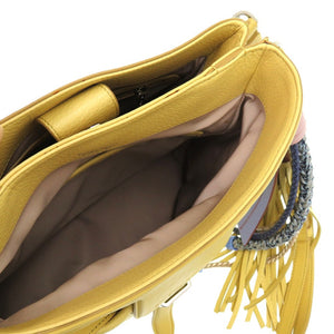 新品同様 トッズ セアー Dキューブ レザー イエロー 黄 ショルダーバッグ 1136【中古】TOD’S