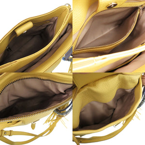 新品同様 トッズ セアー Dキューブ レザー イエロー 黄 ショルダーバッグ 1136【中古】TOD’S