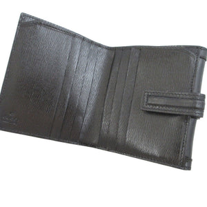 未使用 グッチ レザー 035・2118・2292 Gロゴ ブラック 黒 Wホック財布 財布 1154【中古】GUCCI