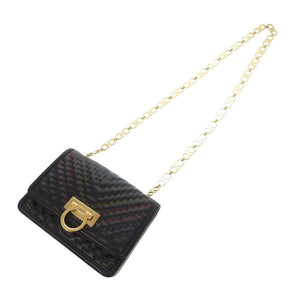 新品同様 サルヴァトーレフェラガモ ガンチーニ レザー マルチカラー チェーンショルダーバッグ ショルダーバッグ 1155【中古】Salvatore Ferragamo