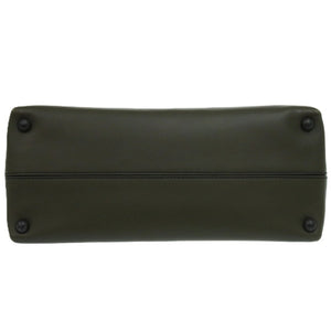 美品 ボッテガヴェネタ ピアッツァ 543214 VALKG 2334 カーフ ラムスキン マスタードグリーン 緑 ハンドバッグ 1175【中古】BOTTEGAVENETA