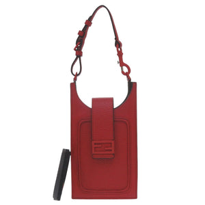 美品 フェンディ フォンホルダー 7AR944 レザー レッド ショルダーバッグ 赤 1178【中古】FENDI