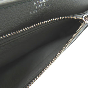 未使用品 エルメス ドゴン コンパクト コインケース レザー ヴェールアマンド エバーカラー W刻印 1193【中古】HERMES
