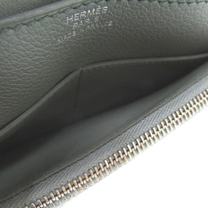 未使用品 エルメス ドゴン コンパクト コインケース レザー ヴェールアマンド エバーカラー W刻印 1193【中古】HERMES