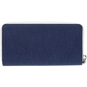 未使用 クリスチャンルブタン ラウンドファスナー 1235496 デニム ブルー 長財布 青 1200【中古】Christian Louboutin