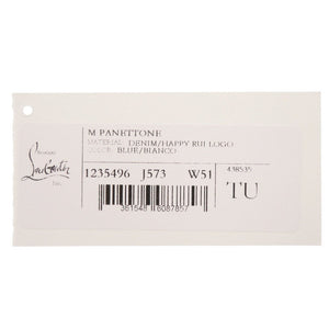 未使用 クリスチャンルブタン ラウンドファスナー 1235496 デニム ブルー 長財布 青 1200【中古】Christian Louboutin