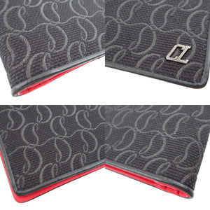 未使用 クリスチャン ルブタン 1245223 キャンバス ブラック 黒 2つ折り財布 札入れ 財布 1203【中古】Christian Louboutin