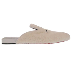 新品同様 クリスチャンルブタン COOLITO DONNA FLAT ルームシューズ クロコ型押し ムートン レザー ホワイト 1204【中古】Christian Louboutin