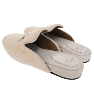 新品同様 クリスチャンルブタン COOLITO DONNA FLAT ルームシューズ クロコ型押し ムートン レザー ホワイト 1204【中古】Christian Louboutin
