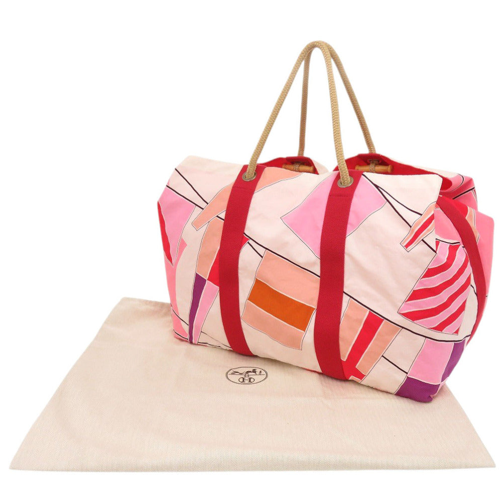 美品 エルメス ロープハンドル コットン マルチカラー ビーチバッグ トートバッグ 1210【中古】HERMES