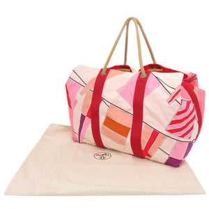 美品 エルメス ロープハンドル コットン マルチカラー ビーチバッグ トートバッグ 1210【中古】HERMES