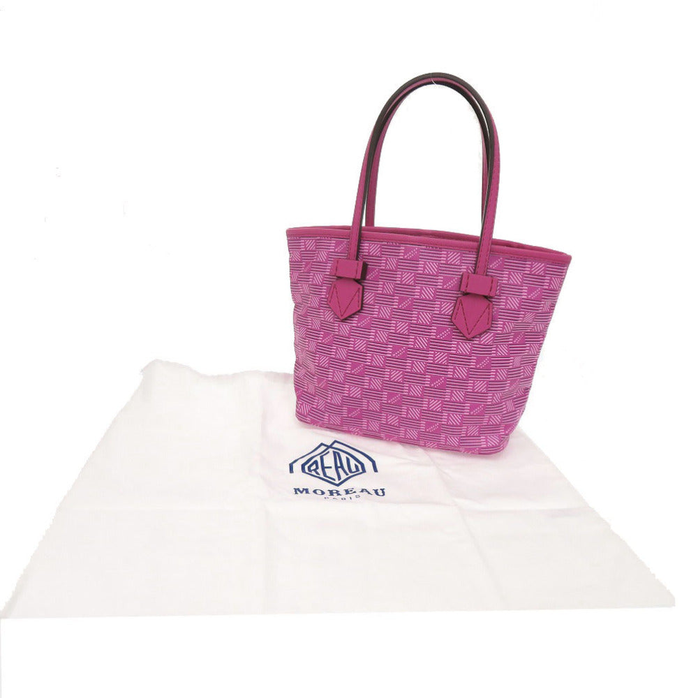 新品同様 モロー パリ サントロペ スモールトートバッグ コーティングキャンバス フーシャ ピンク ハンドバッグ 1218【中古】MOREAU PARIS
