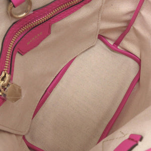 新品同様 モロー パリ サントロペ スモールトートバッグ コーティングキャンバス フーシャ ピンク ハンドバッグ 1218【中古】MOREAU PARIS