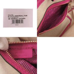 新品同様 モロー パリ サントロペ スモールトートバッグ コーティングキャンバス フーシャ ピンク ハンドバッグ 1218【中古】MOREAU PARIS
