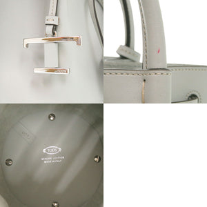 美品 トッズ 2WAY Tタイムレス レザー グレー系 ハンドバッグ 1222【中古】TOD’S