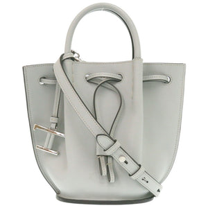 美品 トッズ 2WAY Tタイムレス レザー グレー系 ハンドバッグ 1222【中古】TOD’S