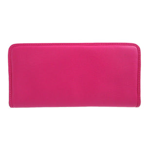 美品 ロエベ ヘリテージ レザー ピンク ラウンドファスナー長財布 財布 1223【中古】LOEWE