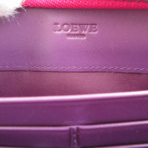 美品 ロエベ ヘリテージ レザー ピンク ラウンドファスナー長財布 財布 1223【中古】LOEWE