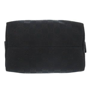 美品 グッチ 124542 GGキャンバス レザー ブラック ミニ ハンドバッグ 黒 1225【中古】GUCCI